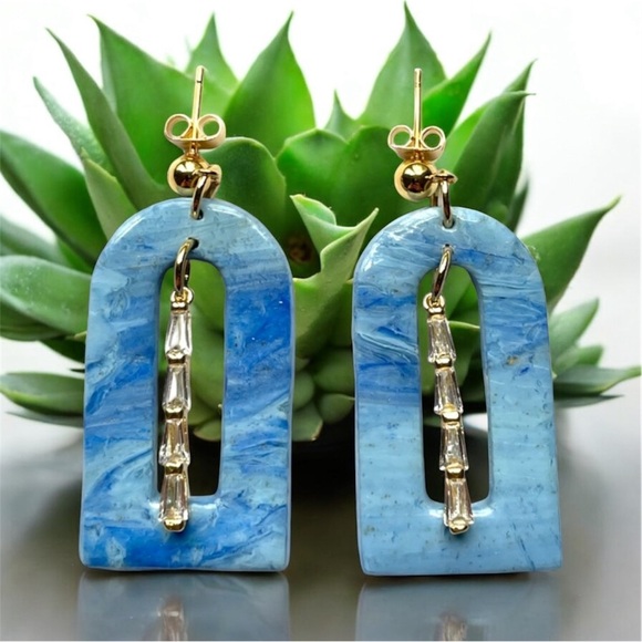 Artisan Arched CZ Earrings 🍬🍬🍬 - Picture 2 of 5